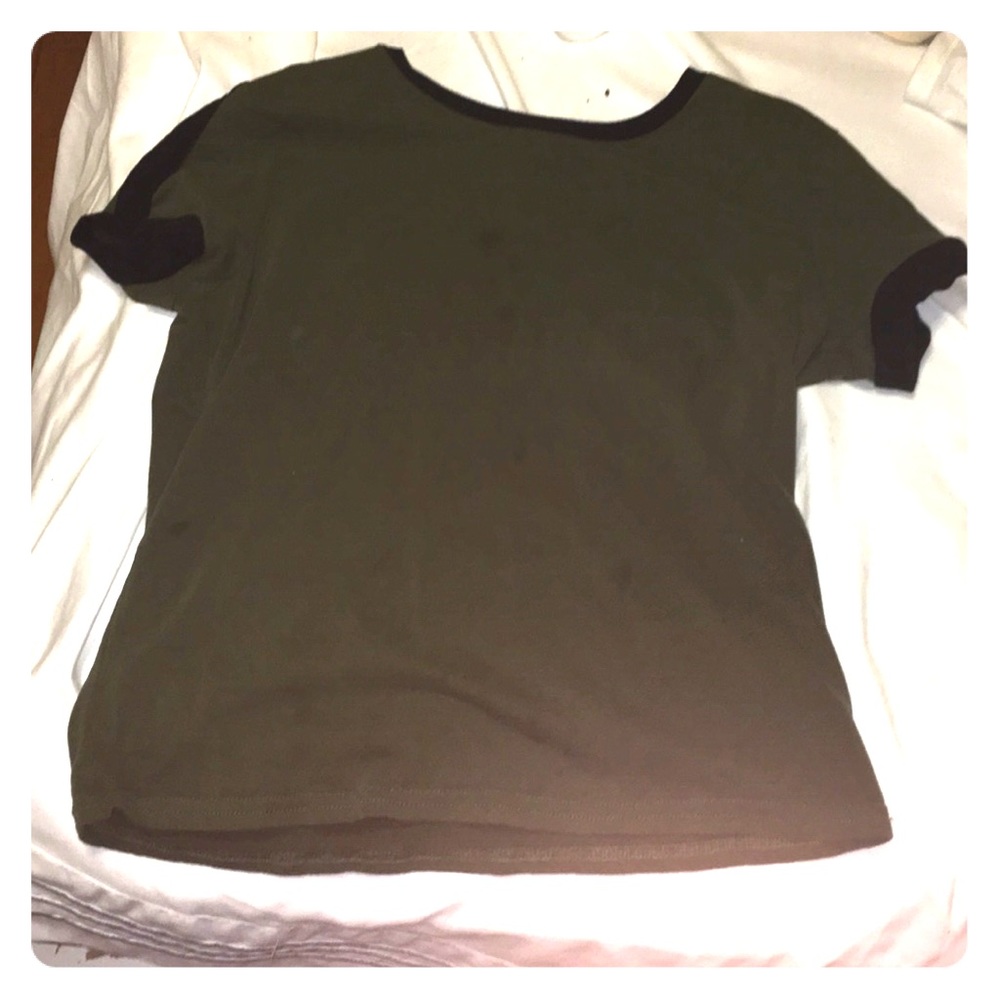 Green ringer tee